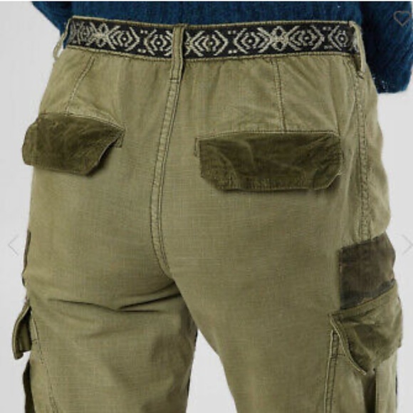 Free People 'Wild Nothing' Mixed Media Trim Embellished Utility Cargo Pants (4) - Picture 8 of 9